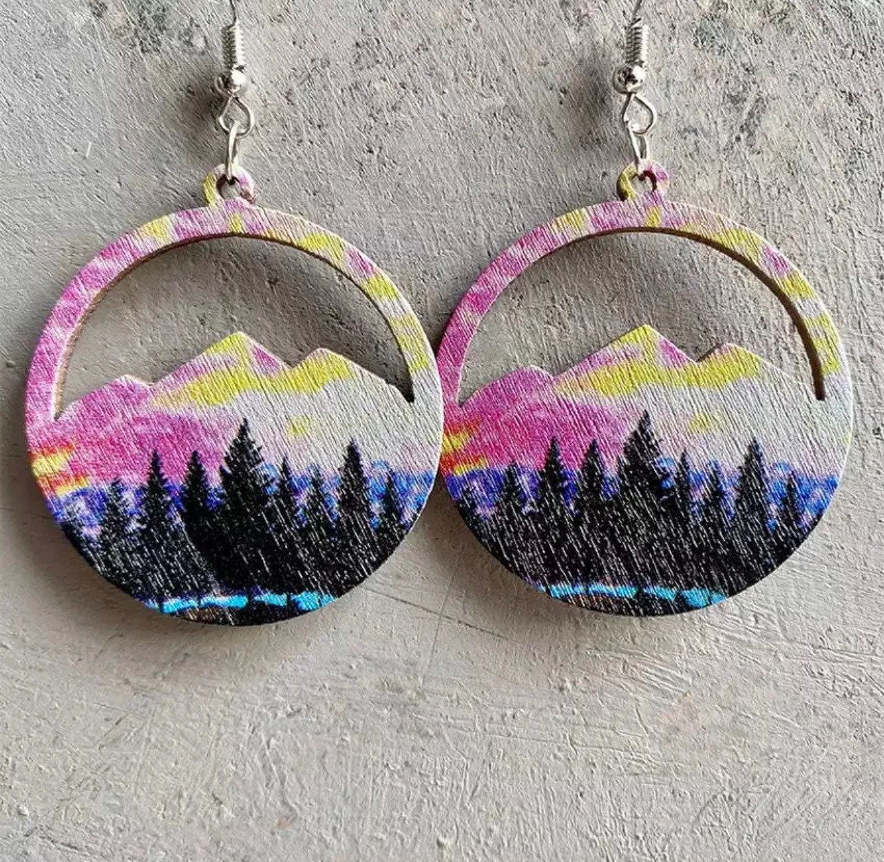 Mountain Earrings - Handmade Jewelry, Desert Earrings, Mountain Jewelry, Oregon Coast, Redwood Trees, Wanderlust Earrings, Nature Earrings