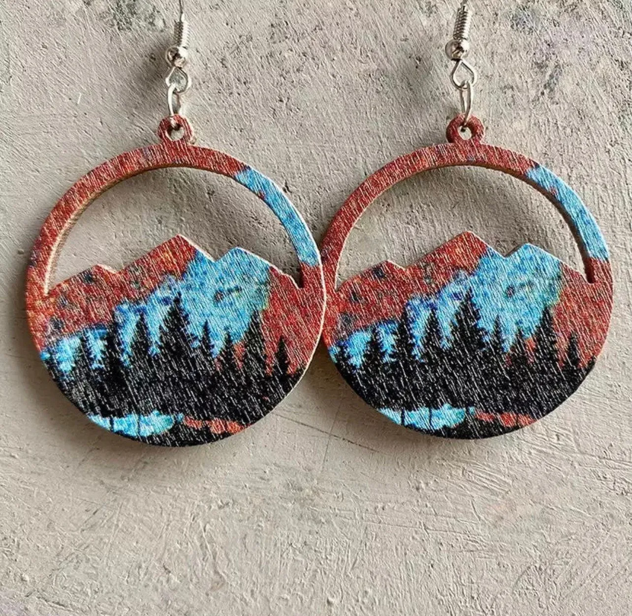 Mountain Earrings - Handmade Jewelry, Desert Earrings, Mountain Jewelry, Oregon Coast, Redwood Trees, Wanderlust Earrings, Nature Earrings