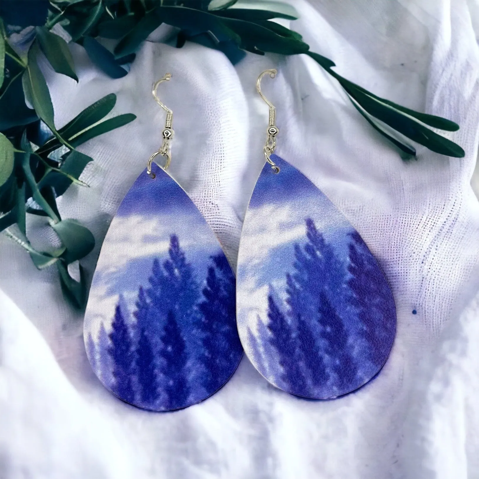 Mountain Earrings - Redwood Forest, Handmade Jewelry, Mountain Accessories, Silver Earrings, Handmade Earrings