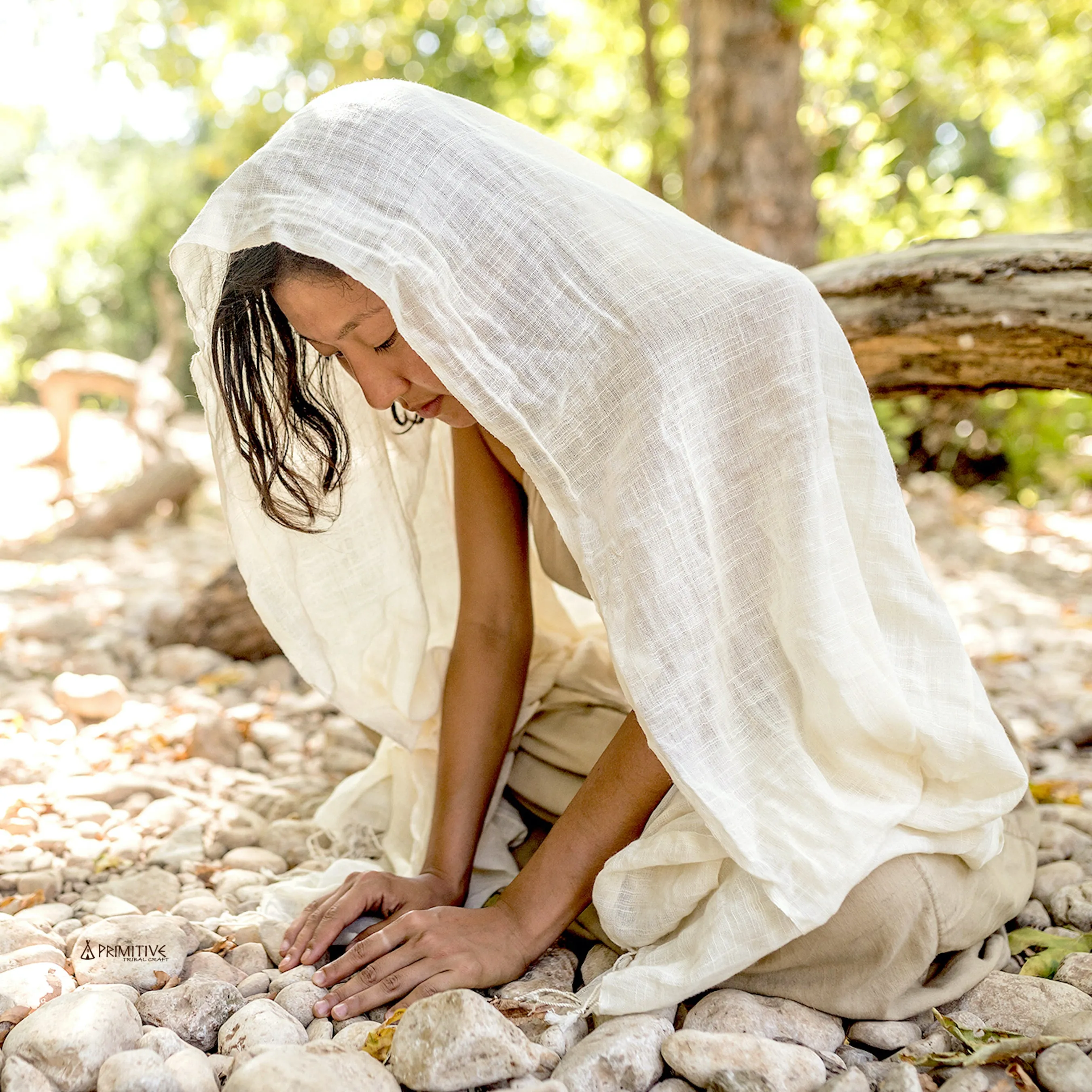 Namaste ॐ Outfit ⋙⋘ Tulsi Rudraksha Necklace ๑ Natural Cotton Scarf ๑ Cotton Tie Top ๑ Harem Pants