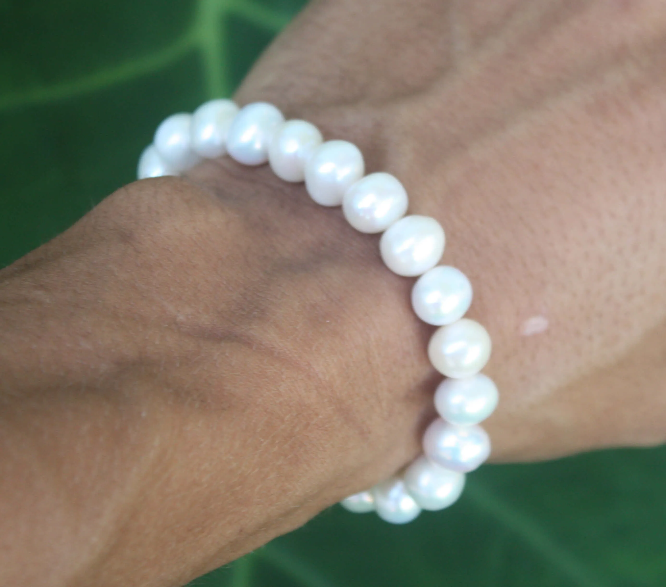 Natural Fresh Water Pearl Bracelet, Pearl Bead Bracelet, 10mm Genuine Pearl Bracelet for Men/Women with Magnet Clasp