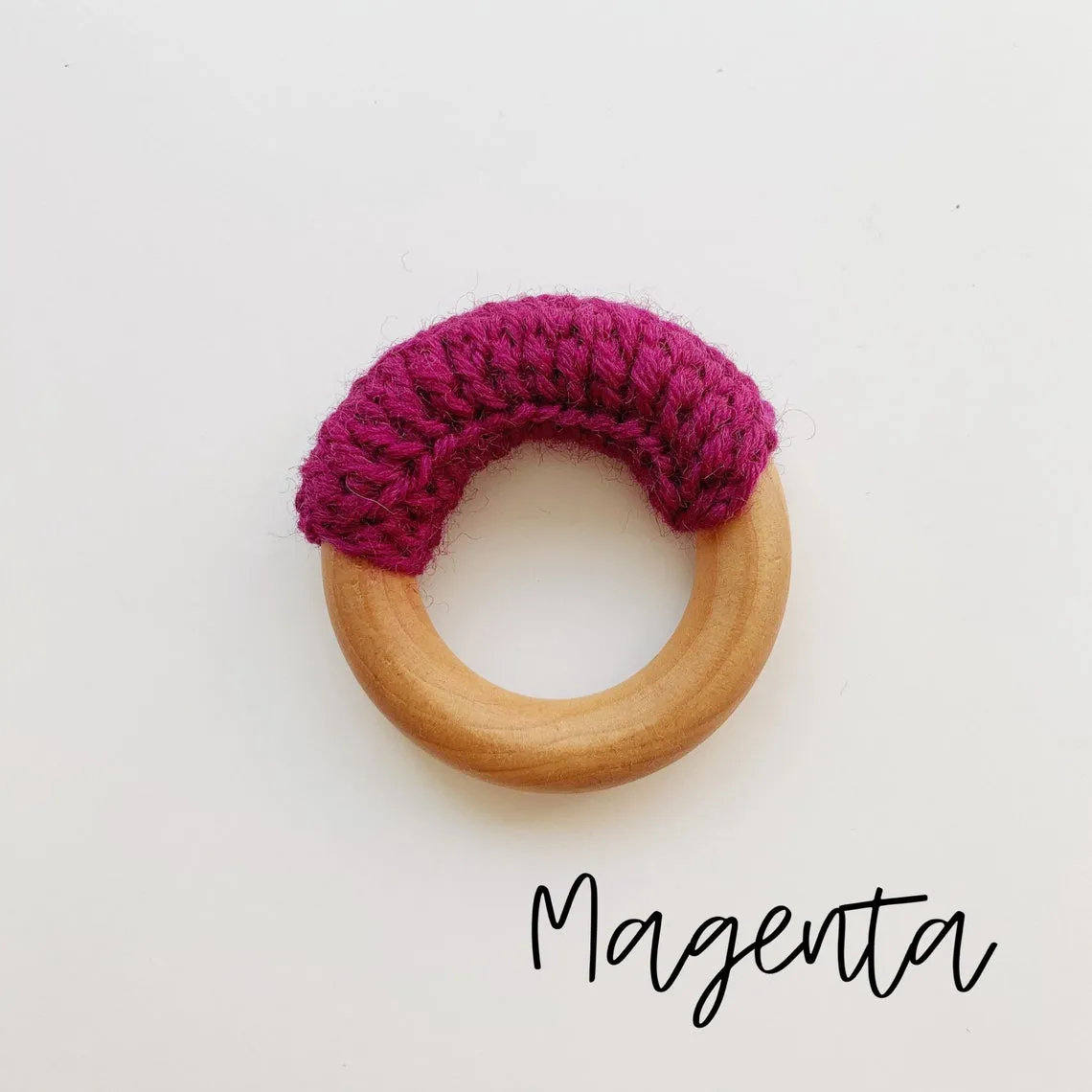 Natural Vegan 2.5" Maple Wood   Wool Baby Ring