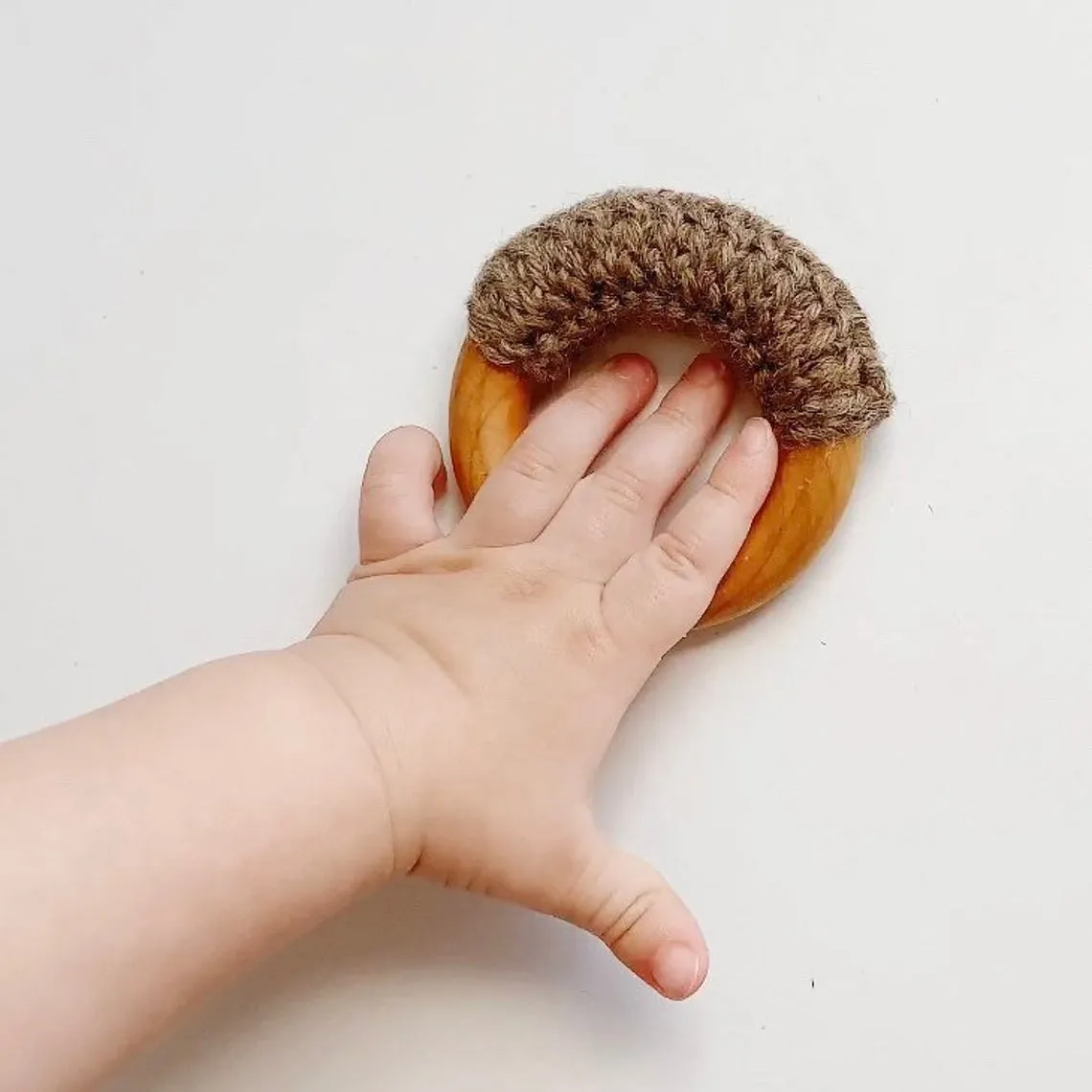 Natural Vegan 2.5" Maple Wood   Wool Baby Ring