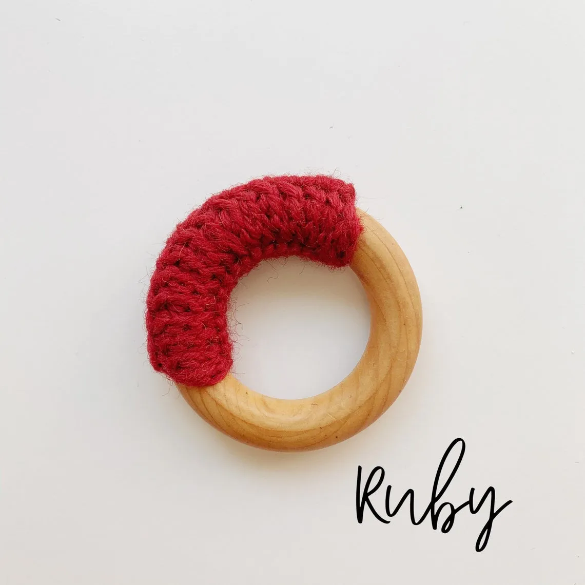 Natural Vegan 2.5" Maple Wood   Wool Baby Ring