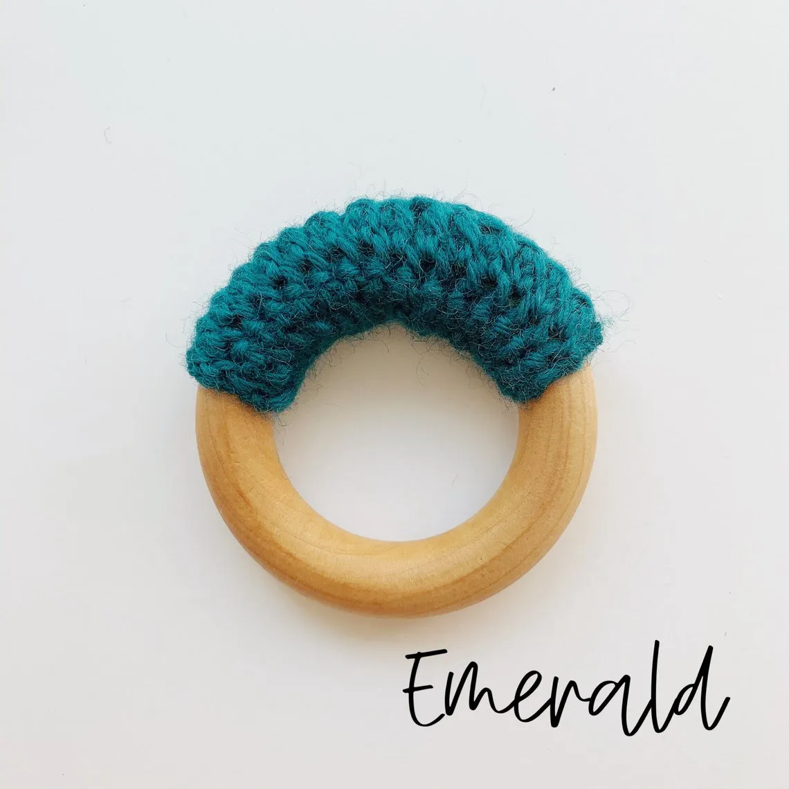 Natural Vegan 2.5" Maple Wood   Wool Baby Ring