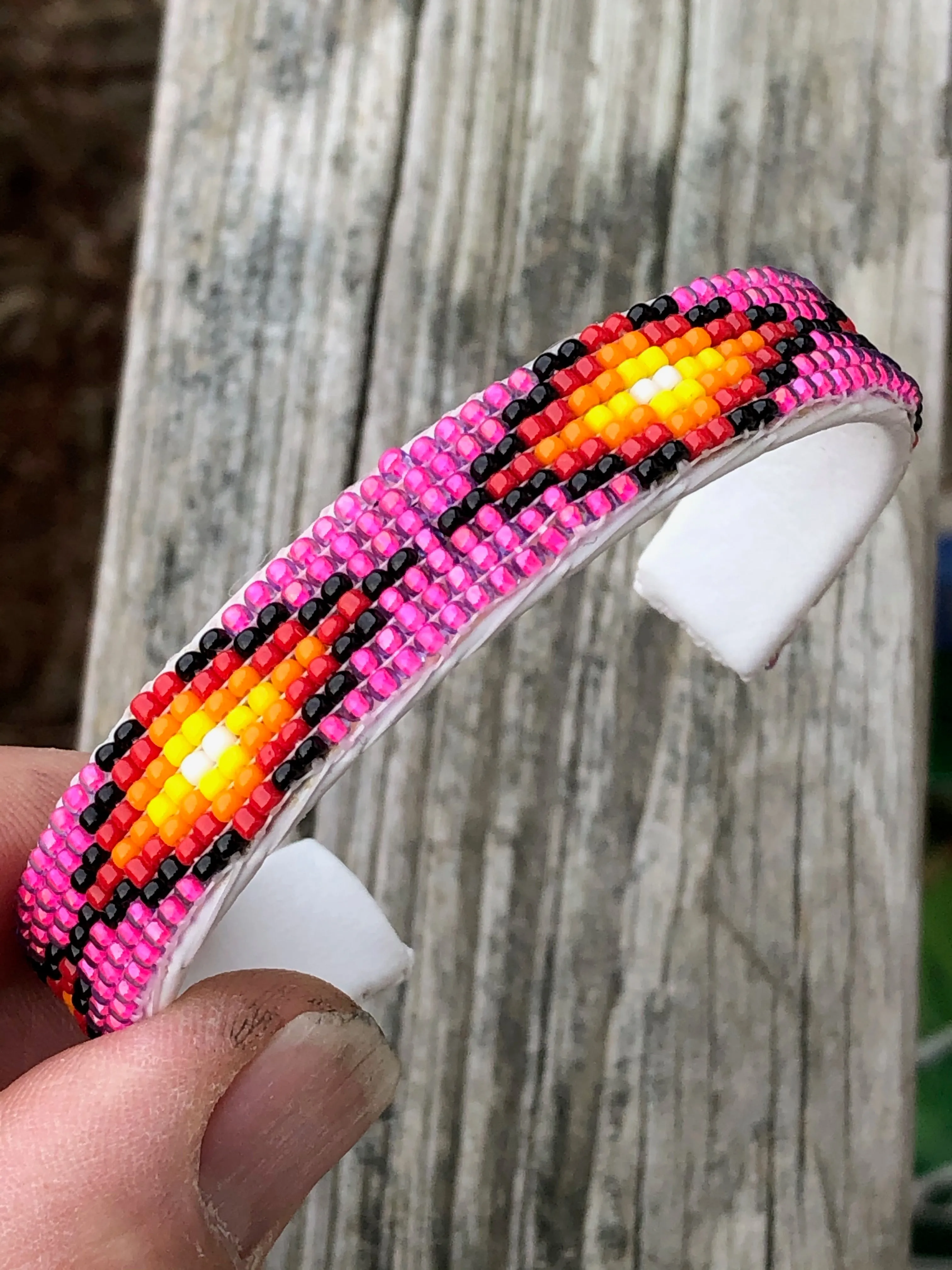 Navajo Beaded leather bracelet