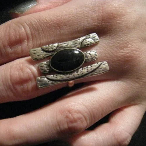 Oval Black Ring