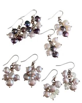 Pearl Cluster Charm Earrings