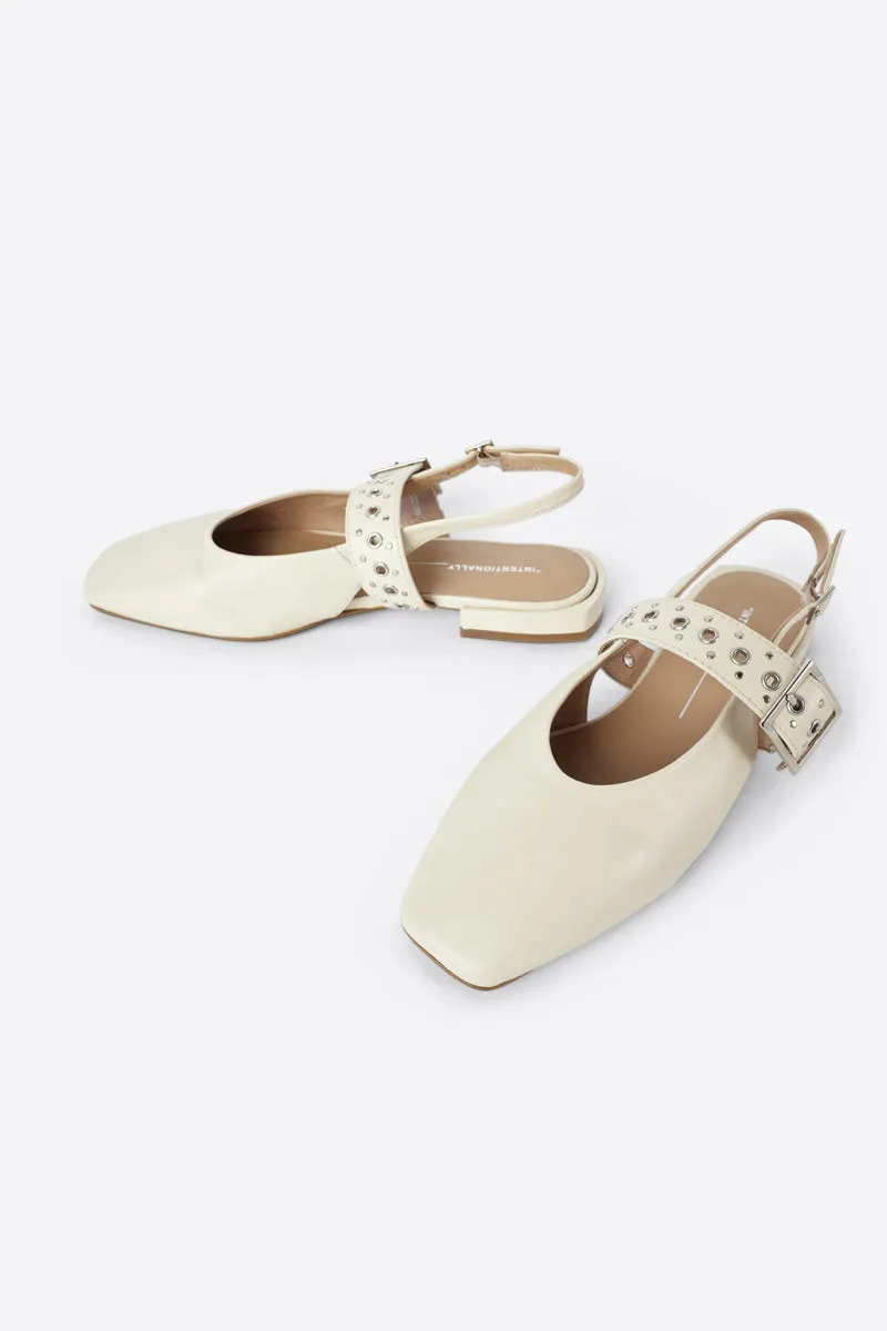 PEARL SLINGBACK NATURAL SOLE BALLET FLAT