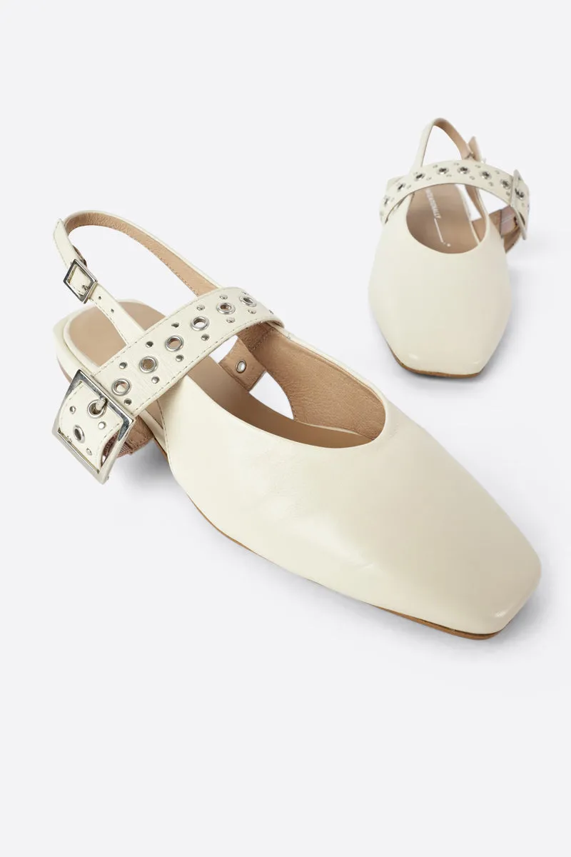 PEARL SLINGBACK NATURAL SOLE BALLET FLAT