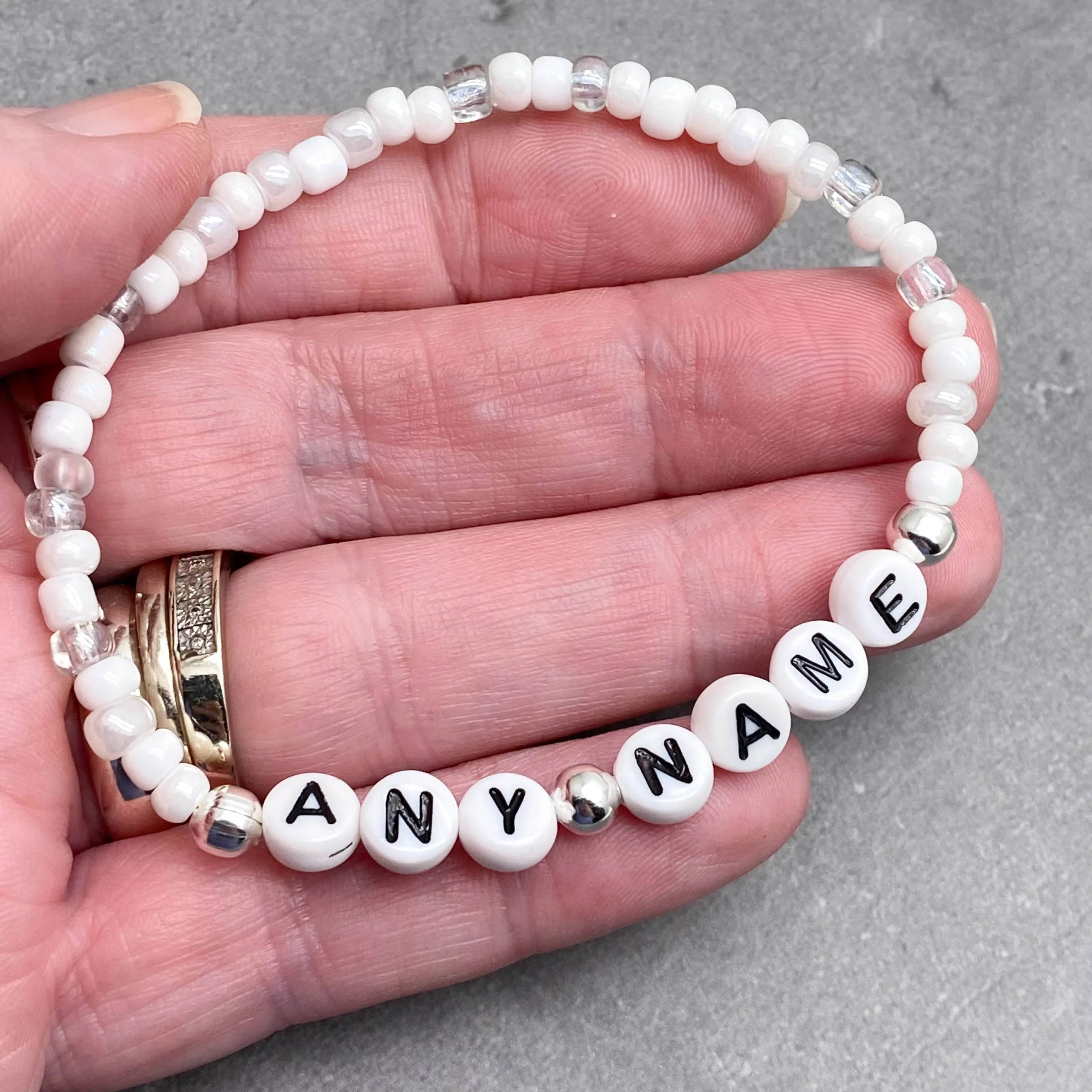 PERSONALISED Glass Seed Bead Bracelet