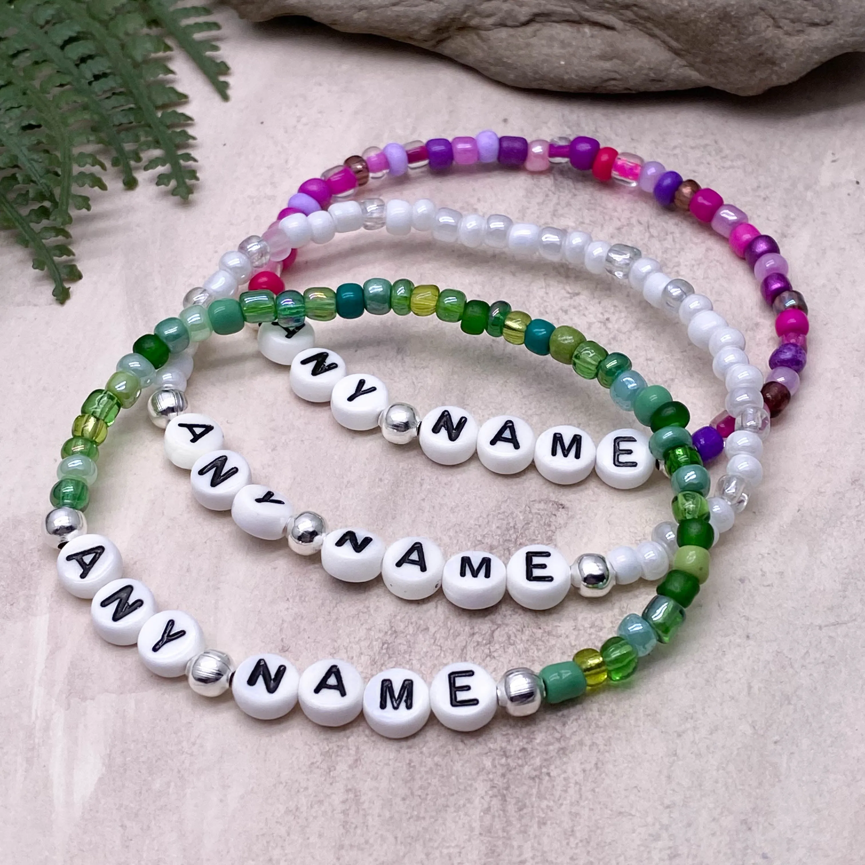 PERSONALISED Glass Seed Bead Bracelet