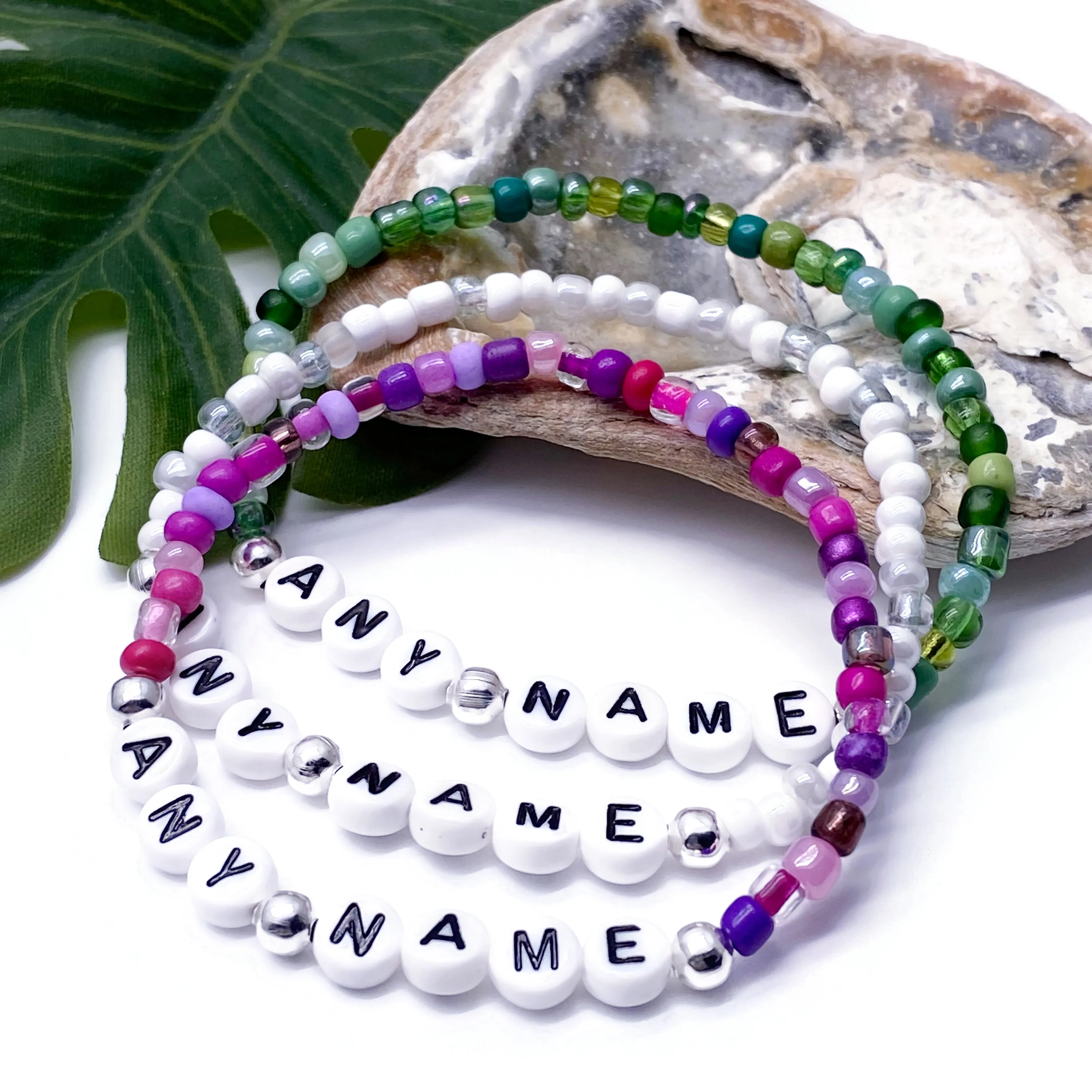 PERSONALISED Glass Seed Bead Bracelet