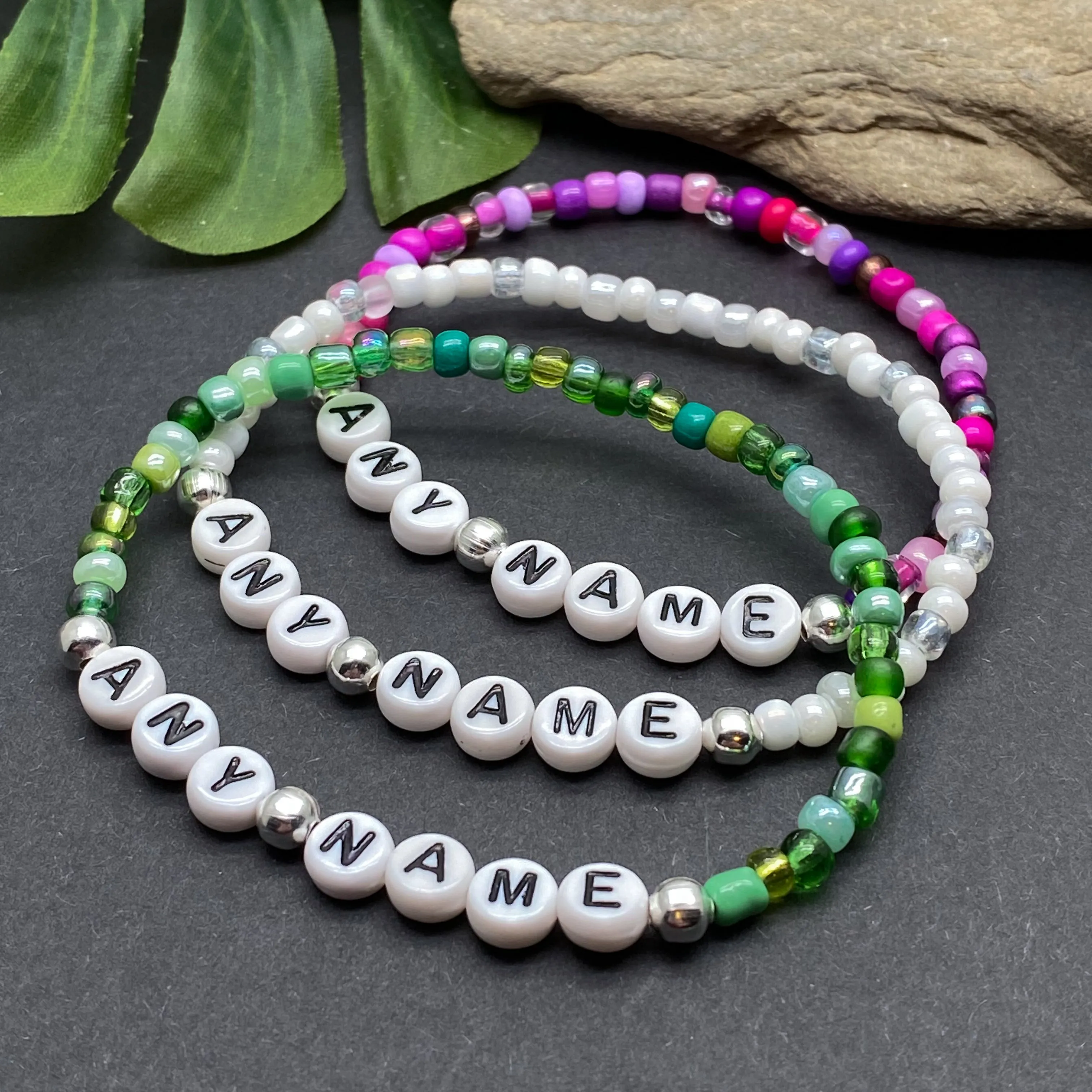 PERSONALISED Glass Seed Bead Bracelet