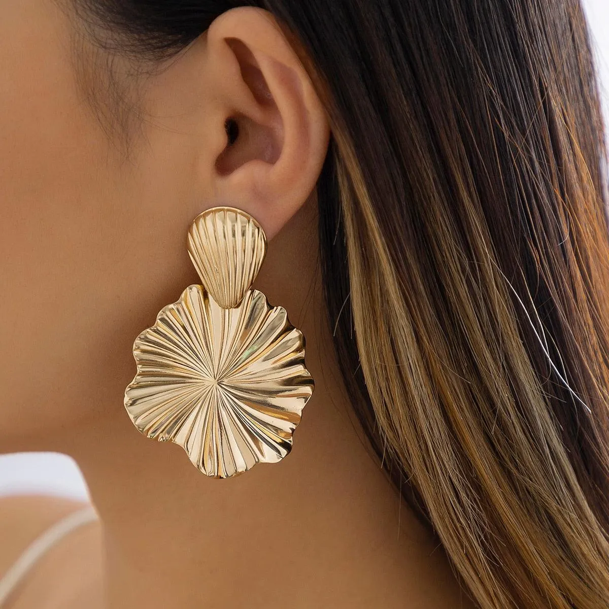 Phoebe Lotus Leaf Earrings