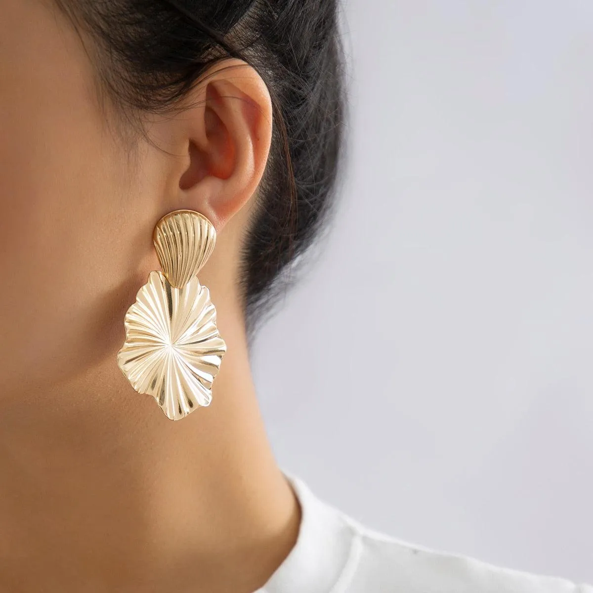 Phoebe Lotus Leaf Earrings