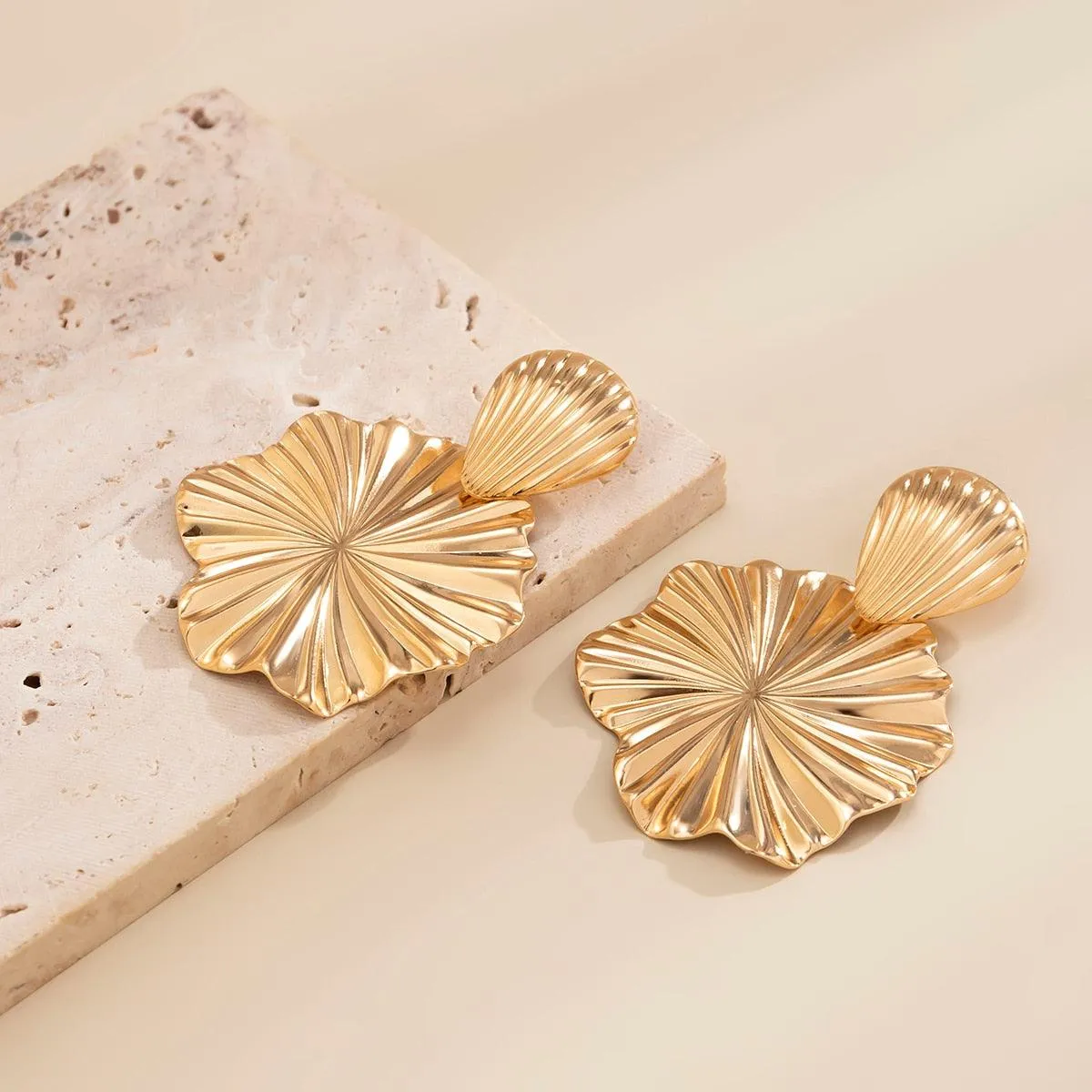 Phoebe Lotus Leaf Earrings