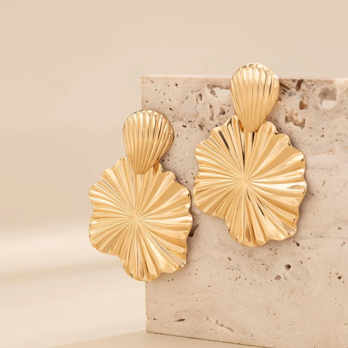 Phoebe Lotus Leaf Earrings