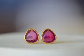 Pink Tourmaline Classic Studs