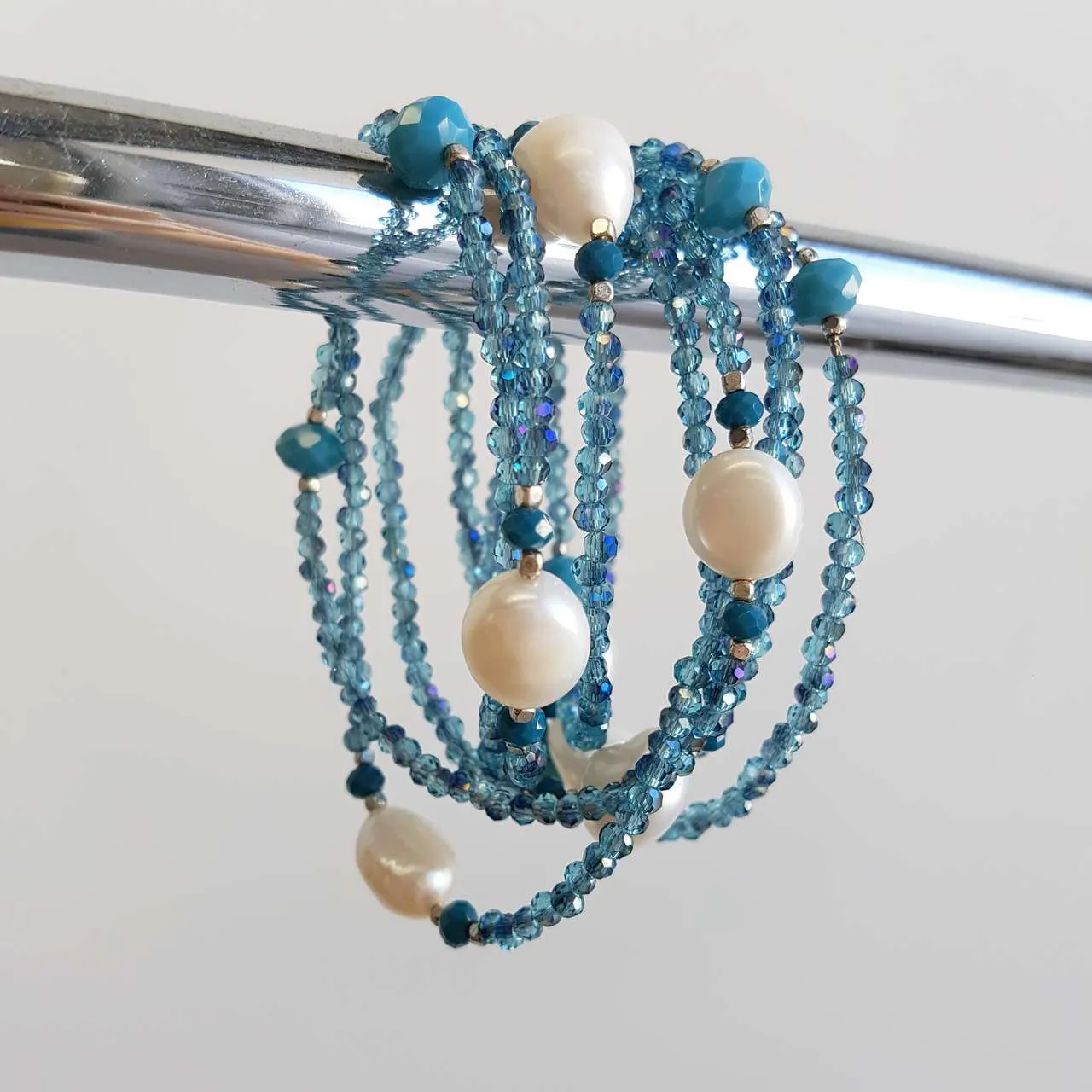 Pisces Pearl and Cutglass Necklace