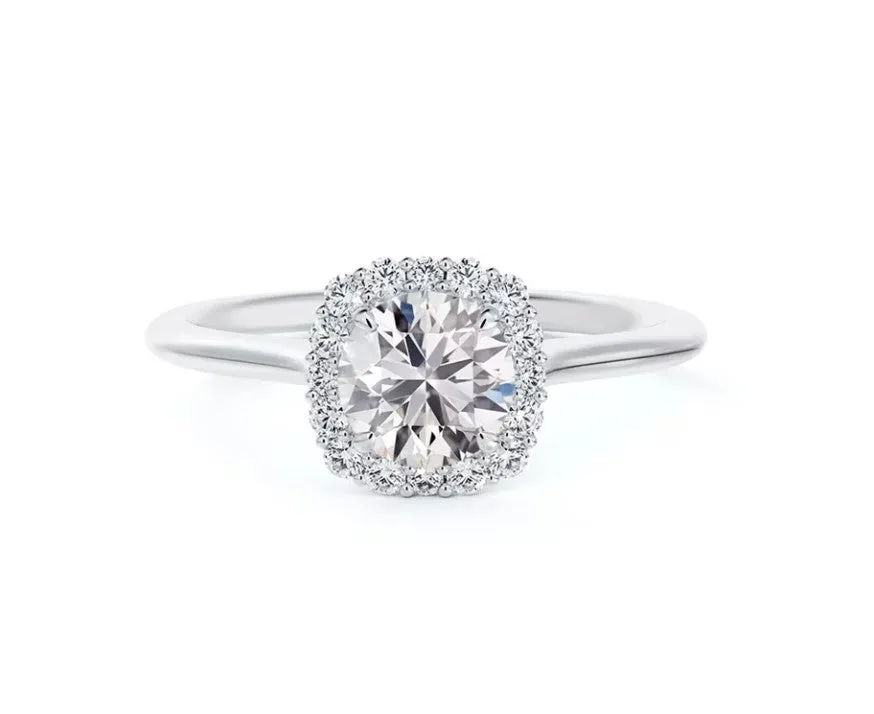 "Center of My Universe®" Round with Cushion Halo Engagement Ring