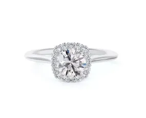 "Center of My Universe®" Round with Cushion Halo Engagement Ring