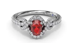 "Love Knot" Ruby and Diamond Ring