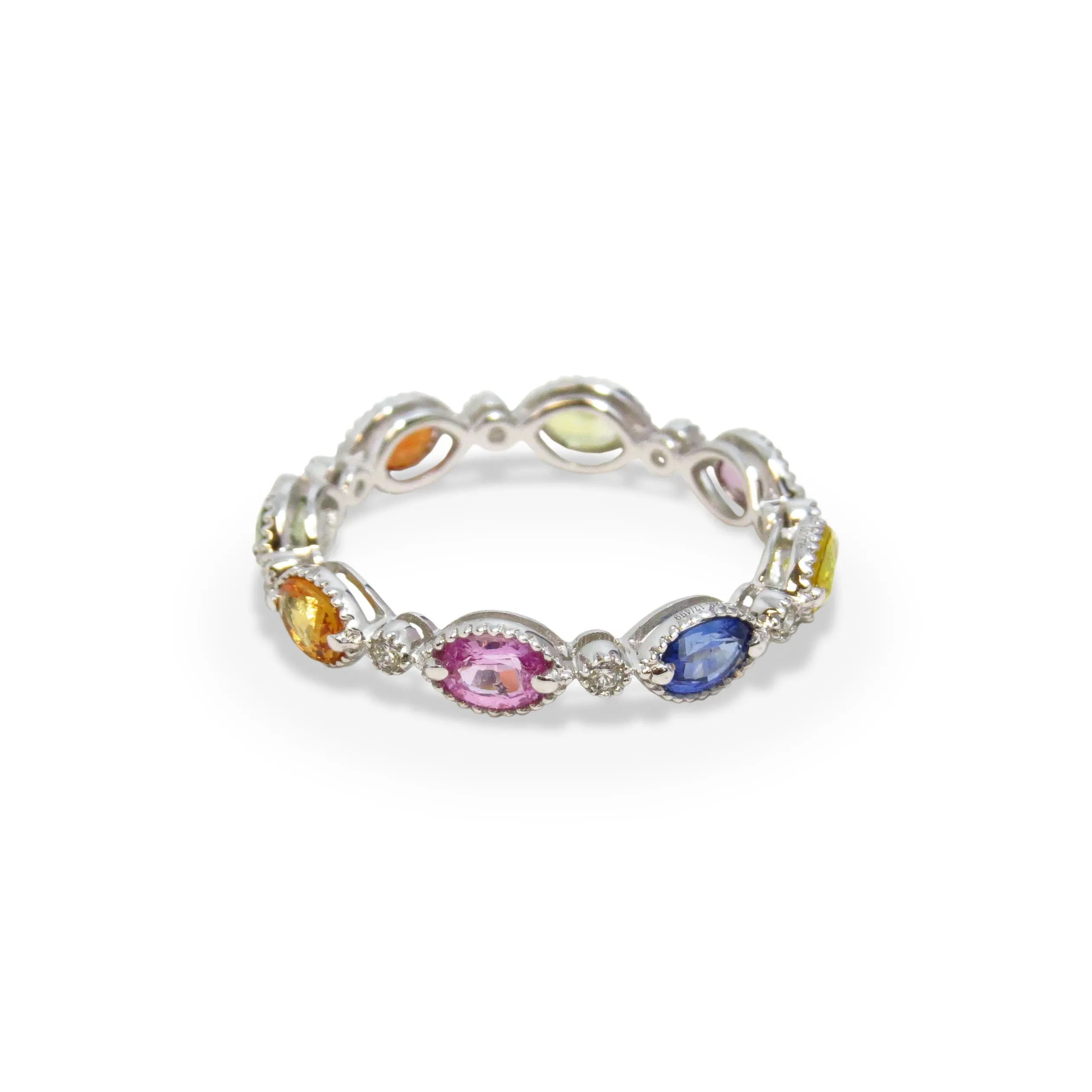 Rainbow Fancy Shape Eternity Band