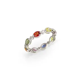 Rainbow Fancy Shape Eternity Band