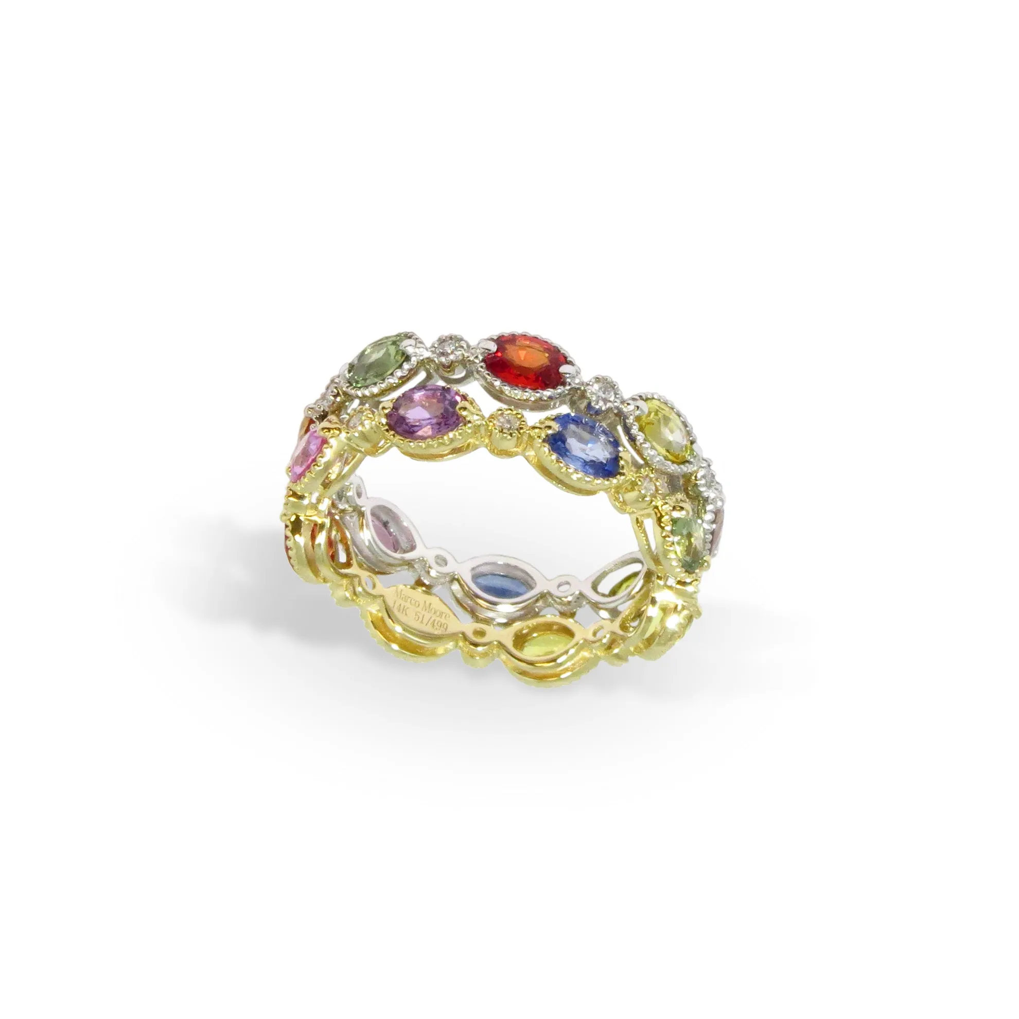 Rainbow Fancy Shape Eternity Band