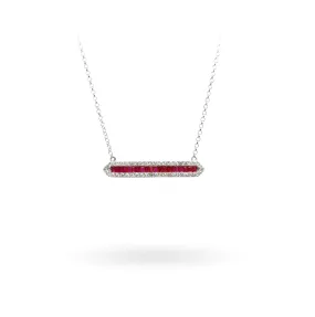 Ruby and Diamond Bar Necklace