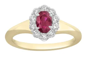 Ruby Halo Diamond Ring