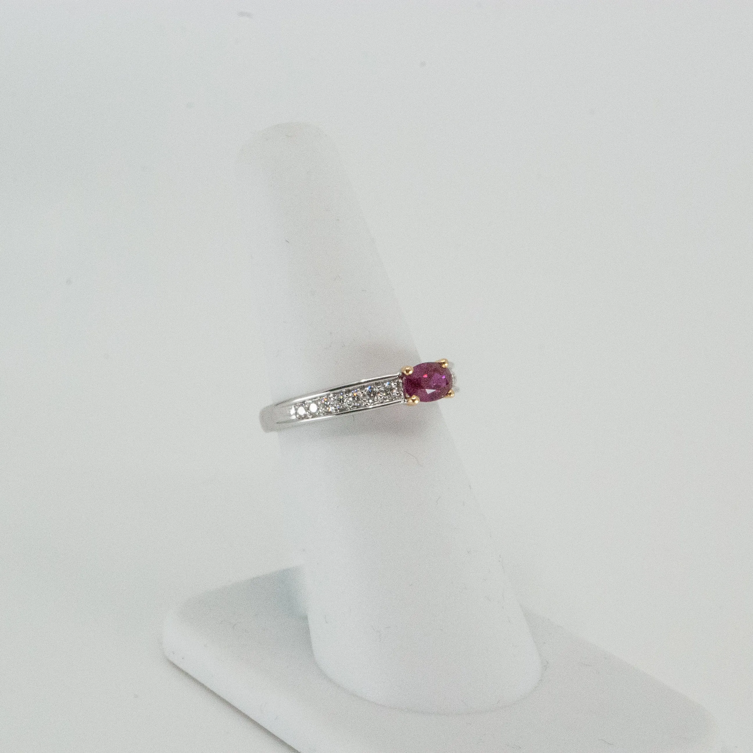 Ruby Ring with Gold Basket