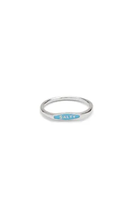 SALTY ENAMEL WORD RING | SILVER