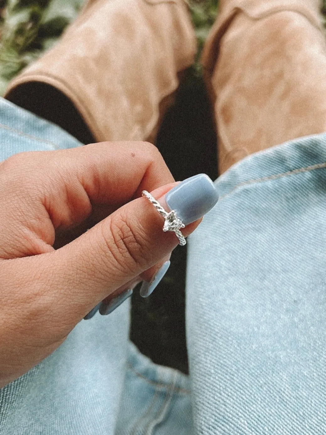 Silver Heart Point Ring