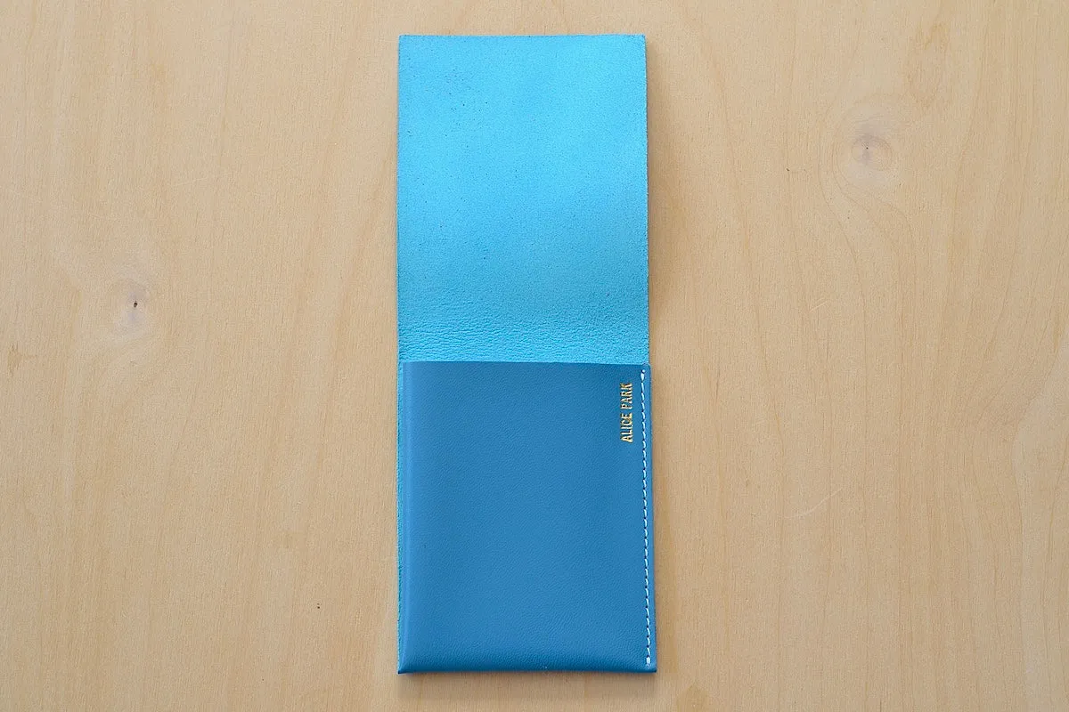 Simple Flap Wallet in blue tones Web