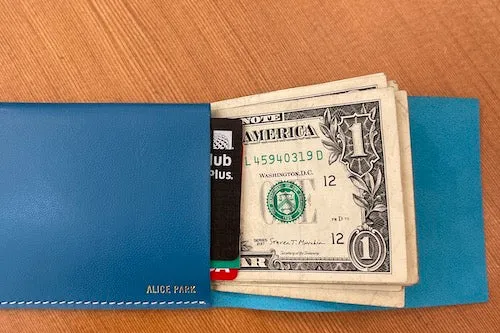 Simple Flap Wallet in blue tones Web