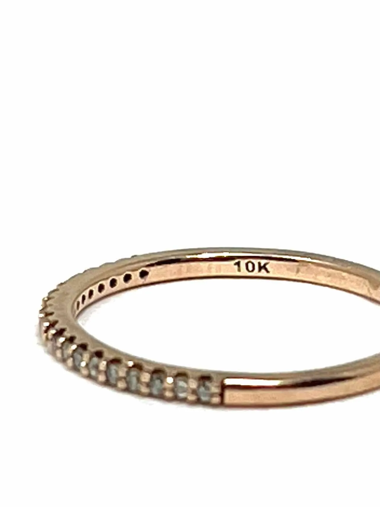 Size 5.75 Rose Gold/Clear Band 10K Jewelry Ring