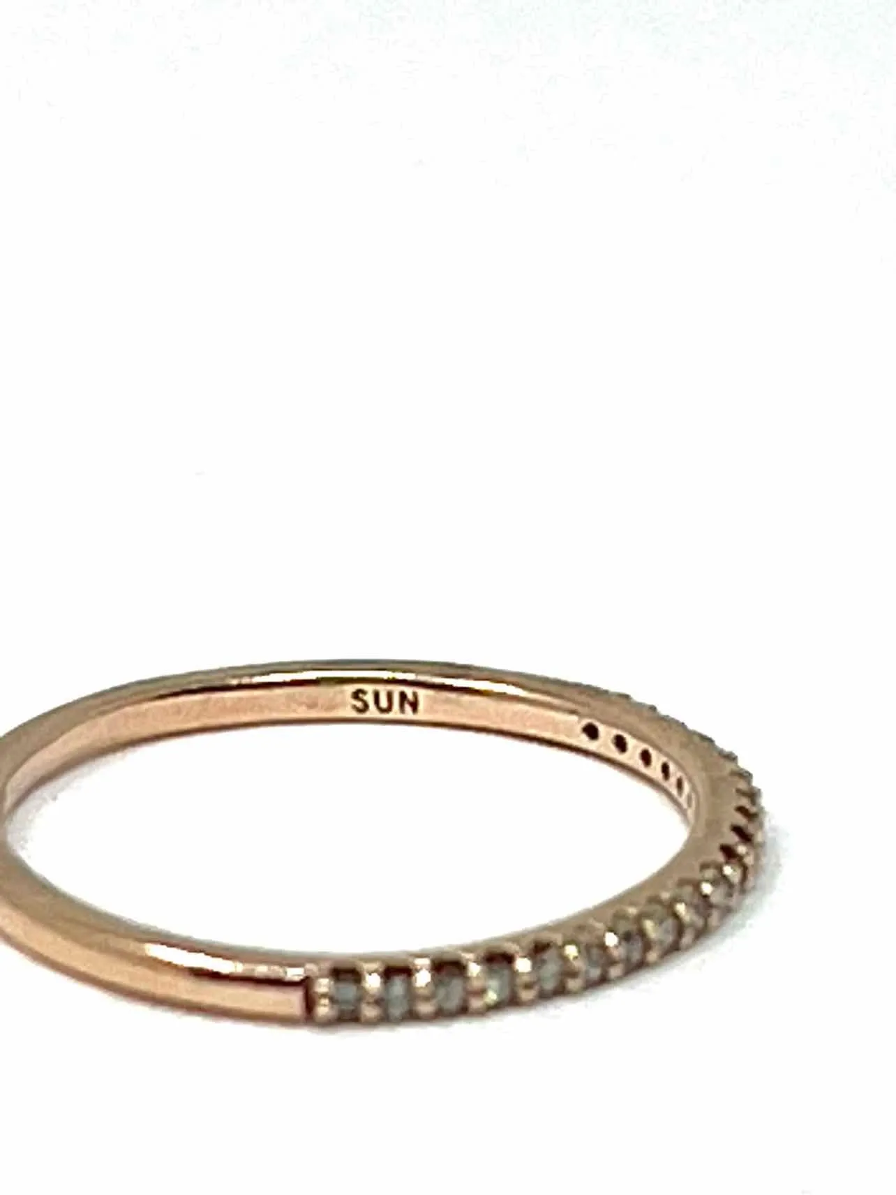 Size 5.75 Rose Gold/Clear Band 10K Jewelry Ring