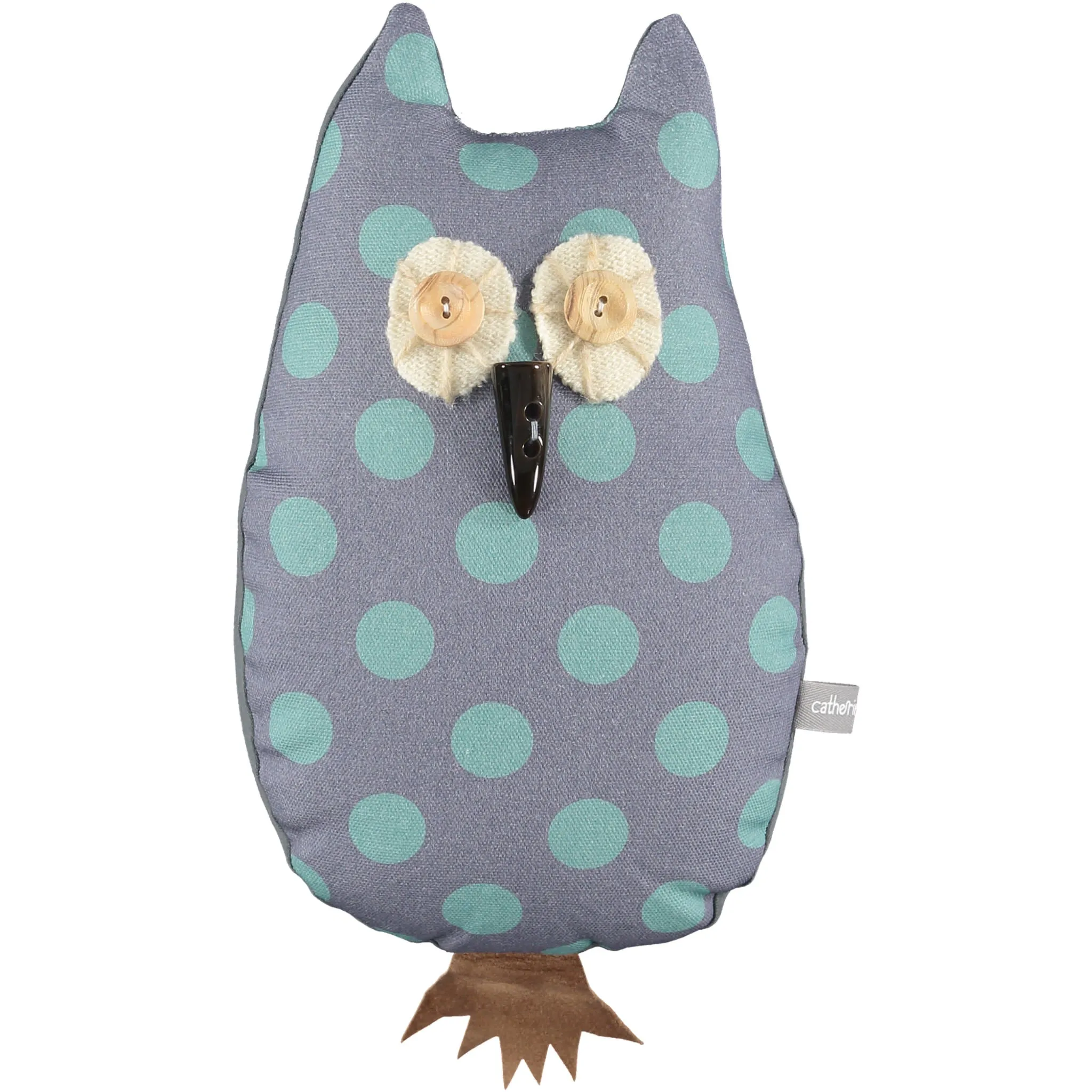 Smoke & Jade Spot Print Owl Doorstop With Lavender