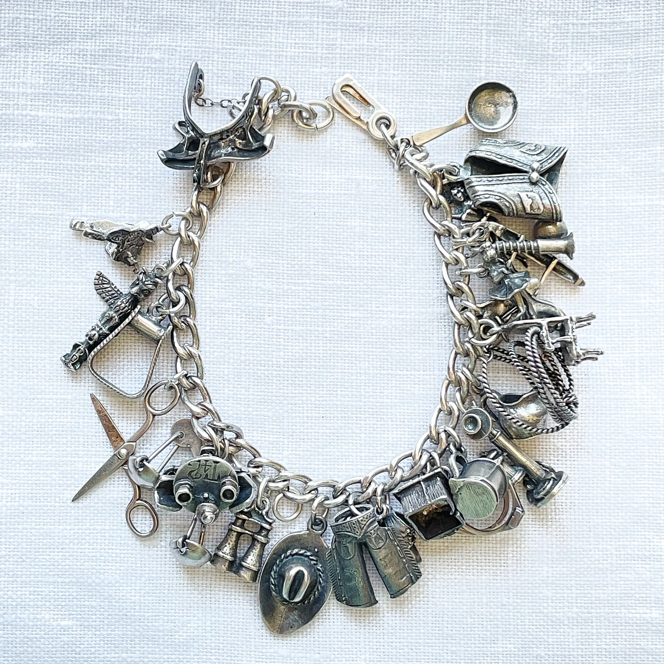 SOLD Western/Southwest/Northwest Sterling Silver Charm Bracelet