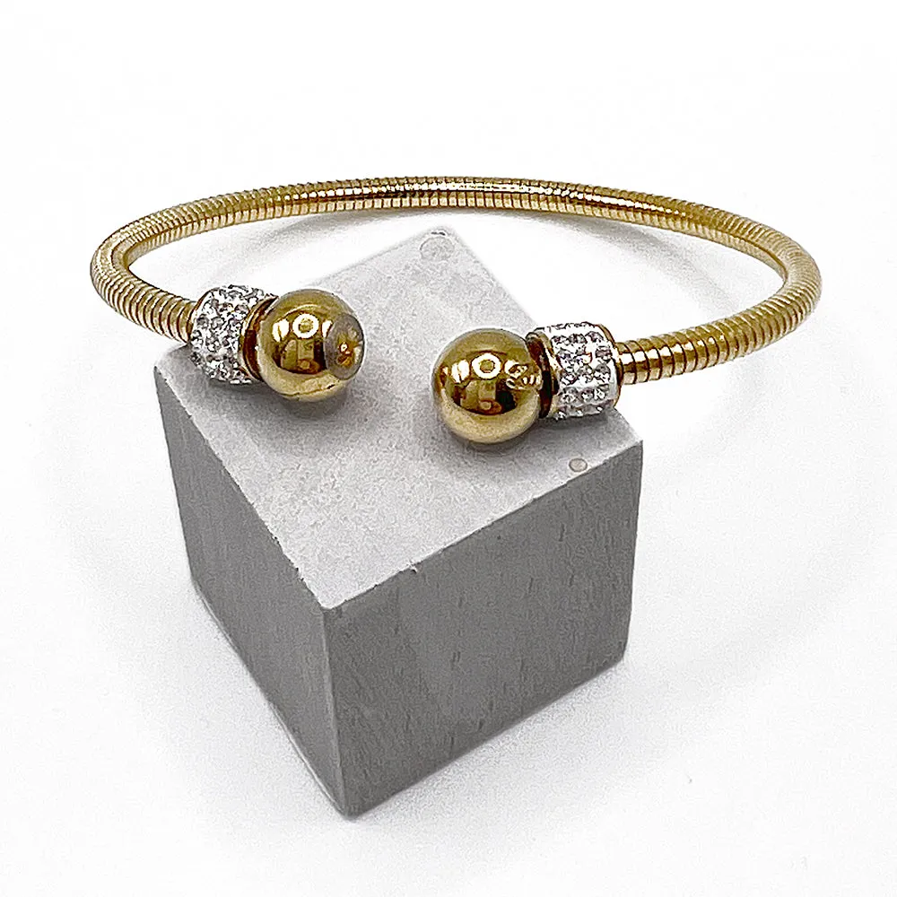 Sphere Open Bangle Bracelet