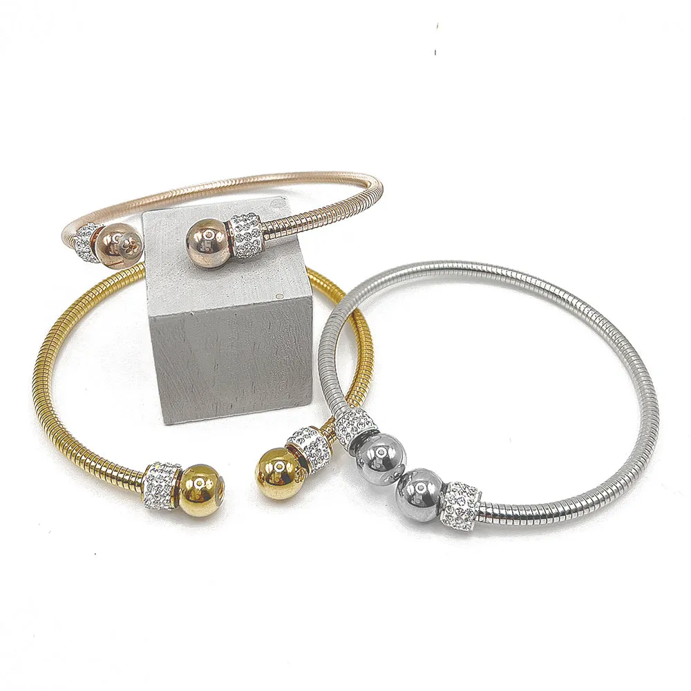 Sphere Open Bangle Bracelet