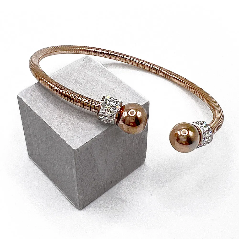 Sphere Open Bangle Bracelet