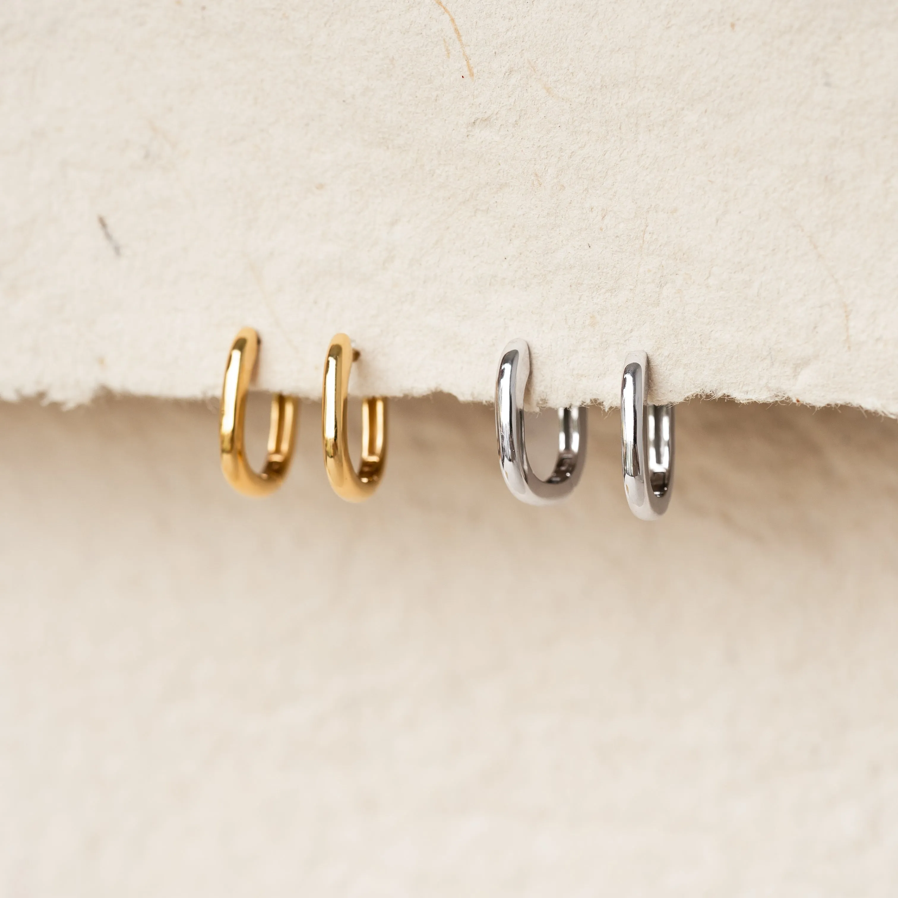 Square Huggie Earrings - Amelia