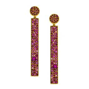 Stardust Earrings Yellow Gold Ruby