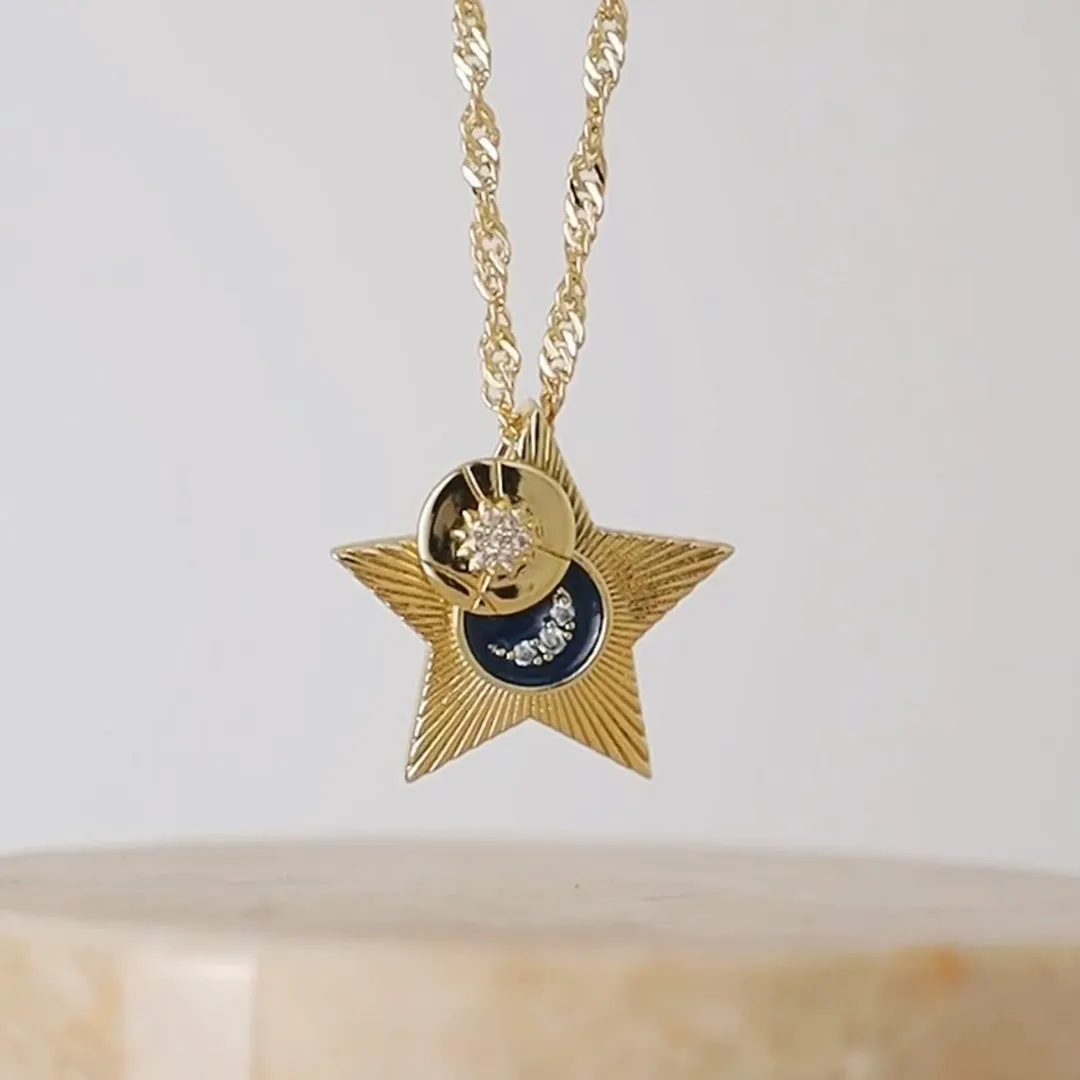 Starlight Navy & Gold Necklace