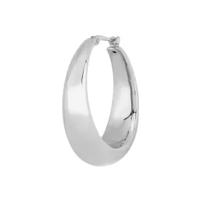 Sterling Silver Modern Round Hoop Earrings