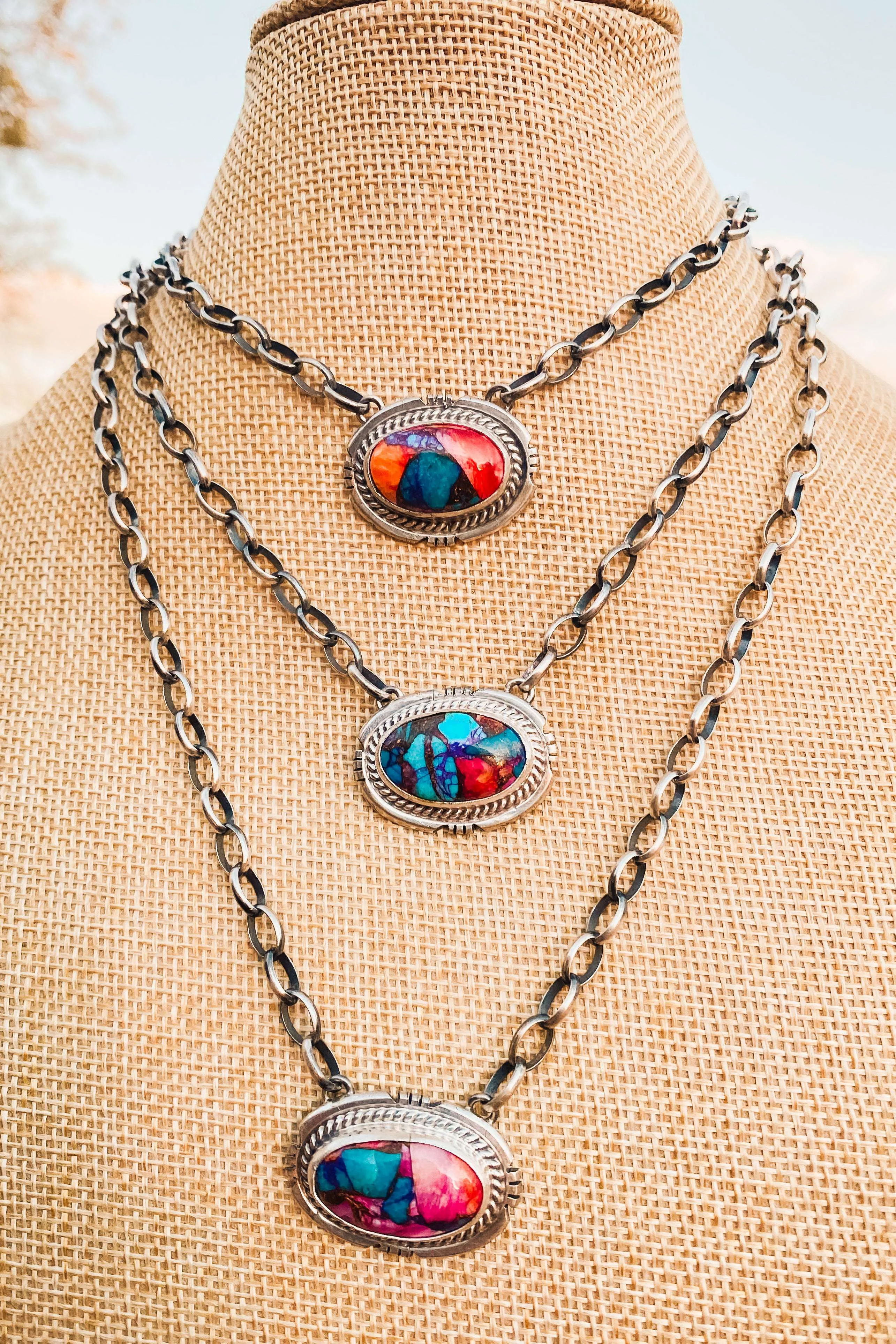 Sunset At The Rodeo Sherbet Mohave Necklace