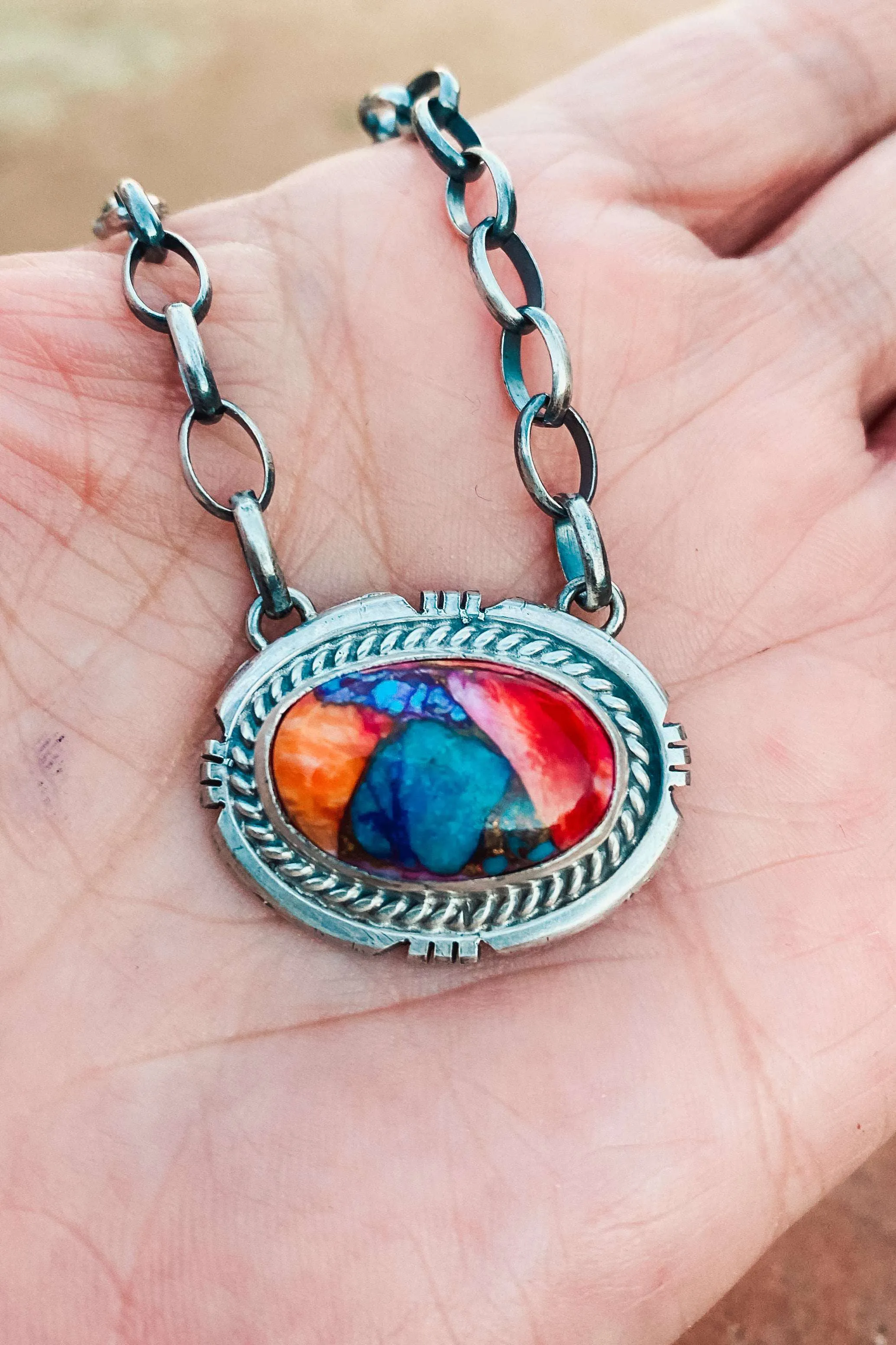 Sunset At The Rodeo Sherbet Mohave Necklace